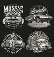 american custom cars vintage emblems vector image