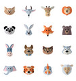 animals heads flat vector image