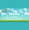colorful rainbow on sky background vector image vector image