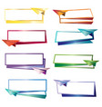 set of colorful paper planes with banners vector image vector image