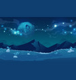 night landscape with mountains and full moon vector image