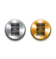 black barrel oil icon on silver and gold buttons vector image