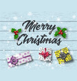 christmas greeting card merry lettering vector image vector image