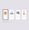delivery tracking app template screens user vector image vector image