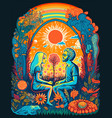 groovy poster of the 60s-70s psychedelic vector image vector image