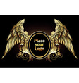 ornamental shield with wings vector image