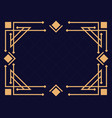 art deco frame vintage linear border design vector image