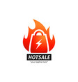 crazy hot flash sale logo icon symbol vector image