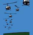 formation helicopters in blue sky vector image vector image