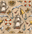 marine travel vintage pattern seamless vector image vector image