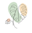 single continuous line drawing minimal monstera vector image vector image