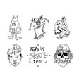 skateboard shop set skeletons ride on the boards vector image