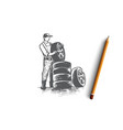 car service concept hand drawn isolated vector image