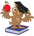 owl holding an apple vector image