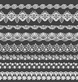 set of seamless borders black and white lace vector image