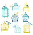 birds and birdcages collection vector image vector image