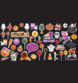 cartoon halloween characters stickers vector image vector image