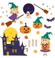collection of halloween icons vector image vector image