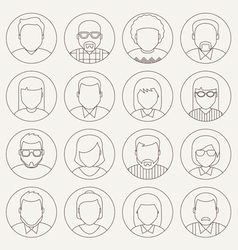 People avatars line person portraits diverse man Vector Image