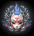 traditional japanese mask with wings vector image vector image