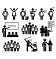 foreign maid agency stick figure pictograph icons vector image