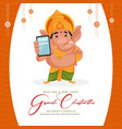 banner design of happy ganesh chaturthi vector image vector image