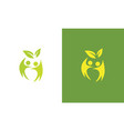 people leaf nature logo vector image vector image