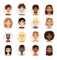 set of diverse round avatars with facial features vector image