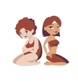 fat and thin girls sitting vector image vector image