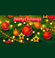 merry christmas and happy new year greeting card vector image