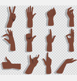 set hands showing different gestures vector image