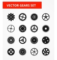 gear icon set isolated gears vector image