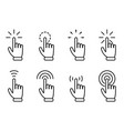 pointer hand click icon set website clicking vector image vector image