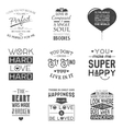 set of vintage love typographic quotes vector image