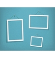 white frames on the textured wall vector image vector image