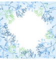 frame with blue flowers vector image