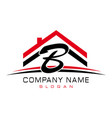 letter b house logo vector image vector image
