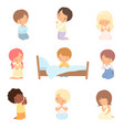 collection cute little children characters vector image