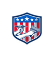 drywall repair service american flag shield retro vector image vector image