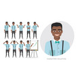 set of emotions for black african american vector image