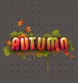 colorful 3d autumn headline vector image vector image