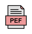 pef file document icon vector image vector image