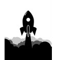 rocket launch black product business vector image vector image