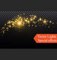 yellow realistic triangles and golden light vector image
