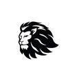 Angry roaring lion head black and white logo Vector Image