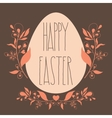 happy easter festive poster with floral decorative vector image