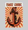 outdoor poster design family cruise vintage vector image