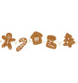 gingerbread cookies christmas border one vector image vector image