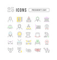 set of linear icons of presidents day vector image vector image