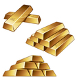 gold bars on white background vector image vector image